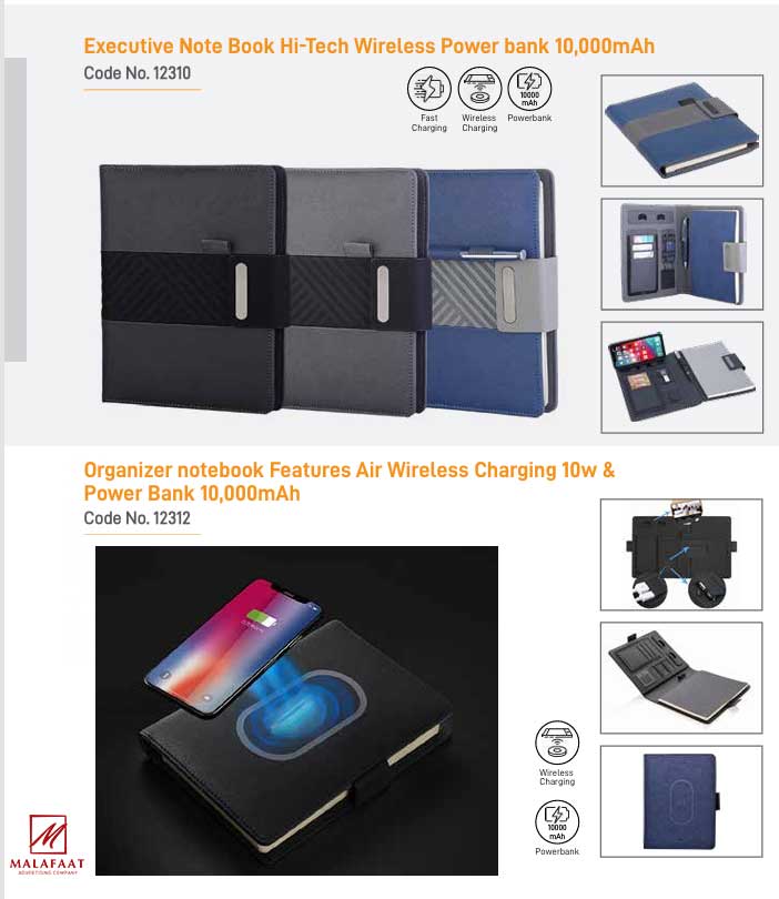 📓 Smart Executive Notebooks with Built-in Power Banks & Wireless Charging – by Malafaat
